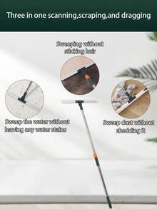 Multi Functional Silicone Scraper Broom, Used For Pet Hair Cleaning, Carpet/Hard Floor, Glass, Wall Scraping. It Is A Household And Commercial Multifunctional Cleaning Tool With A Retractable Stainless Steel Handle That Can Be Used While Standing. It Can Rotate The Head 180 ° And Is Very Suitable For Various Christmas Festivals - 1 - 查看 5
