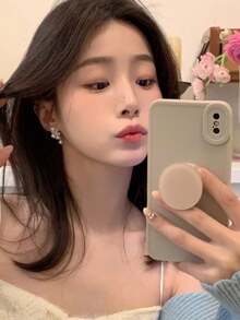 1对时尚仿珍珠吊坠夹式耳环