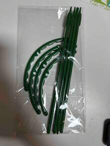 Halbkreisförmiger Blumentopf-Rankgitter aus Kunststoff, grüner Kunststoff Pflanzenkäfig und Stütze - mehrstöckiges doppelstöckiges Blumenregal für den Garten, für Kletterpflanzen, Krabbenorchideen, Efeu - Anti-Sturz Blattschutz, Kunststoff Orchideen- und Sonnenblumen-Stützstäbe