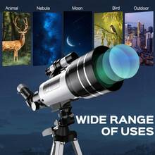 LOVEWE 150X Telescope For Christmas Gift, 70Mm Aperture Telescope For Adults High Power, Portable Monocular Telescope With Tripod Phone Holder, Eyepiece, Barlow Lens, Perfect Telescope For Nature Viewing, Education And, Ideal Halloween Christmas Gift For Family Members - Black and White - View 2