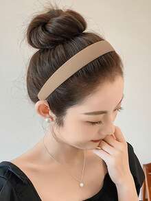 4 buc/1 buc. Bentiță de păr pentru femei, din plastic mat, bej, negru, kaki, maro, culoare solidă, cu circumferință de 14,17 inch, accesorii de păr minimaliste de înaltă calitate, la modă, versatile, potrivite pentru purtare zilnică, spălatul feței, machiaj, asortarea ținutelor, bentiță de păr, diademă, cerc de păr - Multicolor - Vizualizare 4