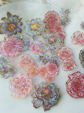 20 st/förpackning drömfantasi vita fjärilsskal dekorativa klistermärken för scrapbooking DIY