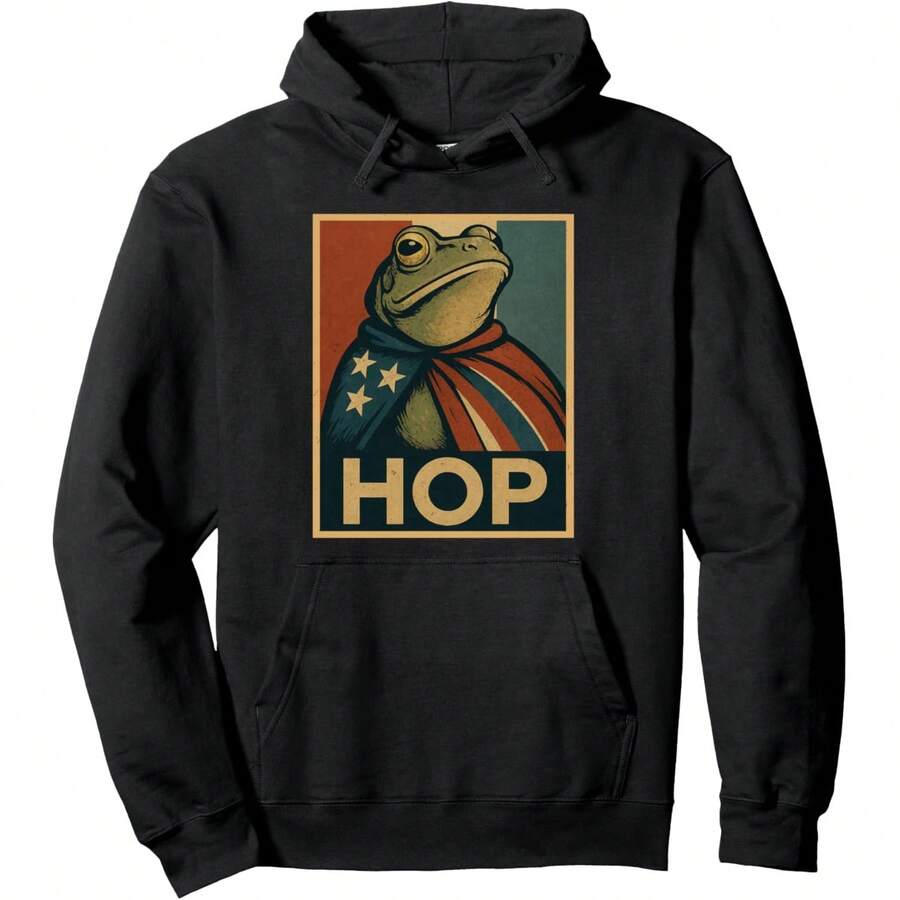 Resist Frog Portland Frog Protest Frog HOP Pullover Hoodie - Multicolor - View 1