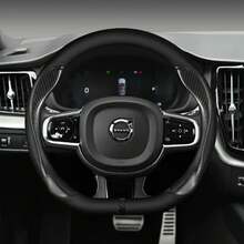 Para accesorios interiores de coche Volvo XC90 XC60 XC40 V90  V50 V40 S60 S90, funda de volante de coche de cuero de fibra de carbono - Una burbuja - Ver 4