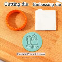 Customized Personalized Cookie Embossing Stamp Mold, 3D Design For Halloween And Christmas, Kitchen Baking Cake Decorating DIY Cutting Tool, Icing Cake Mold, Wedding Clay Soft Candy Embossing Name Cake Mold, Handmade