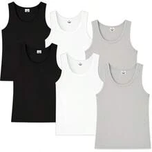 6 Pack Men's Undershirts- Soft Cotton Blend, Tag Less A-Shirt Crew Neck - Comfortable Fit - 什錦 - 查看 1