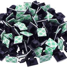 100个Eboot电缆夹，强力粘性电线夹，电缆扎带，电线整理夹，适用于墙壁、桌面、汽车、办公室和家庭 - 彩色 - 查看 10