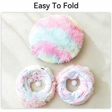HIPIPET Winter Plush Cat Tunnel With Cat Bed For Indoor CatsMultifunctional Cat Toys For Small Medium Large Cat. Rainbow - Pink - View 4