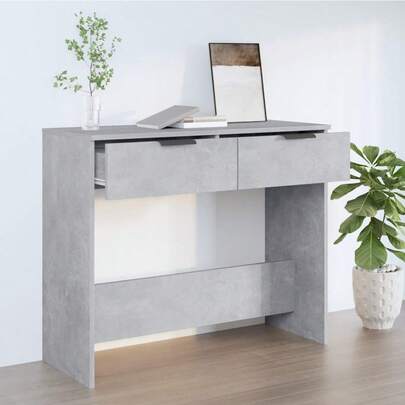 Mesa de console vidaXL, cinza concreto, 90x36x75 cm, madeira engenheirada