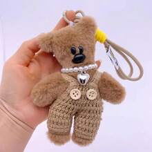 LLavero de peluche de juguete de oso pequeño encantador de 15cm, colgante para mochila, cadena anticaída de dibujos animados, llavero de coche bonito, accesorios para bolso de mujer y niña - 6 - Ver 7