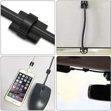 100个Eboot电缆夹，强力粘性电线夹，电缆扎带，电线整理夹，适用于墙壁、桌面、汽车、办公室和家庭 - 彩色 - 查看 6