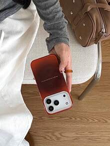 1pc New High-End Red Gradient Swirl IMD Phone Case Compatible With IPhone 17 Pro Max/17/16/15/14/13, Full Coverage Protective Cover For Women - Multicolor - View 4