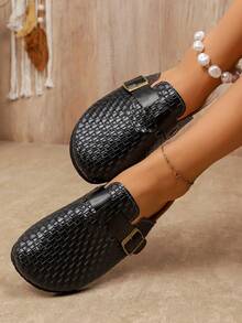 2024 Spring New Boken Thick Sole Slip-On Mule Sandals For Women - Black - View 6