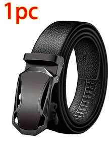Men's High Quality Belt, Luxury Men's Item, Zinc Alloy Automatic Buckle Business Belt, Men's Casual Multi-Function Simple Belt, Faux Leather PU Waist Belt With Iron Plate Buckle And Alloy Buckle Options - Black - View 12