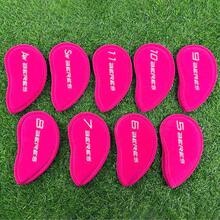 9 Pieces Premium Golf Club Head Covers - Iron Head Covers, Dustproof, Abrasion Resistant, Numbered, Made Of High Quality Material, And Are Very Durable Club Accessories - Rose Red - View 5