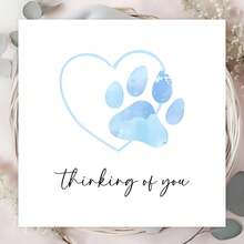 1PC Dog Condolence Card, We Miss You, Pet Death Card, Mourning Dog Paw Print Greeting Card - Multicolor - View 2