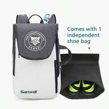Tennis Bag Backpack For 2 Tenis Rackets Or 4Badminton Rackets Tennis Racket Bags With Separate Shoe Compartment To Hold Pickleball Paddle Badminton Squash Racquet Waterproof Laptop Backpack - White - View 6