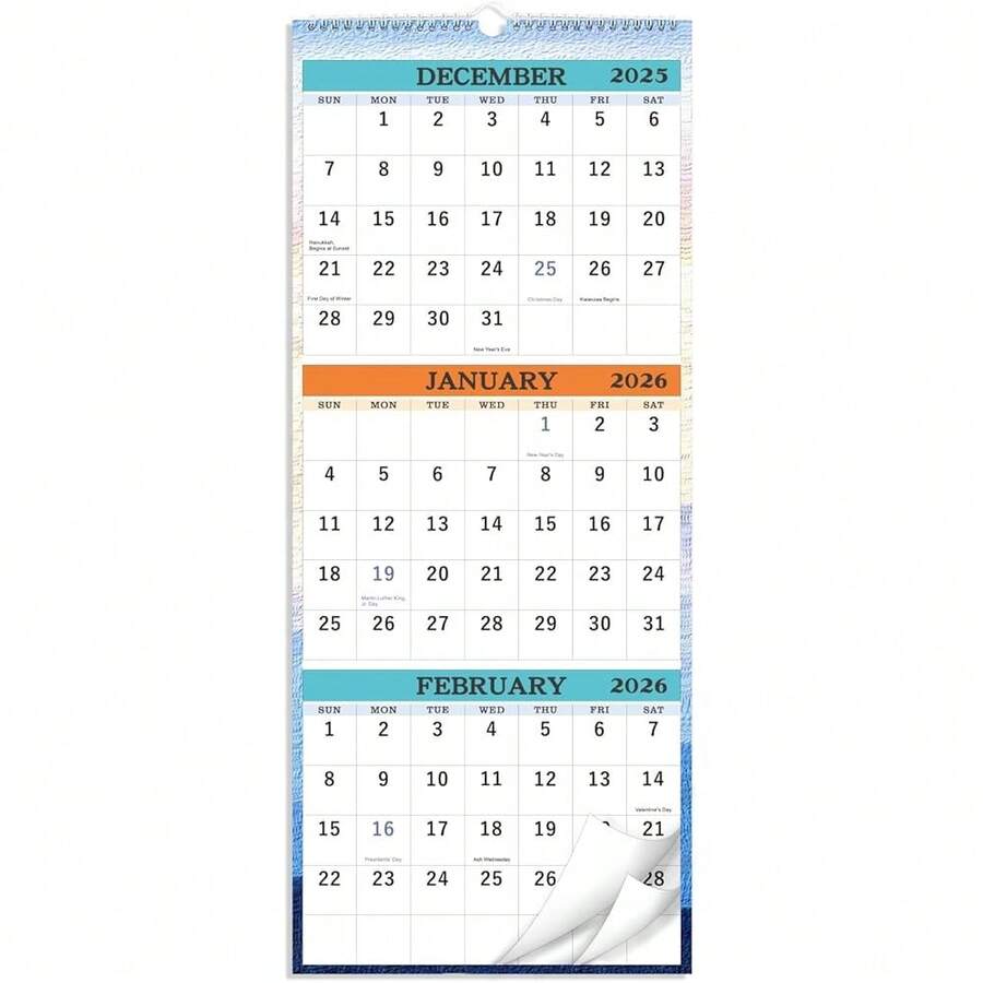 Calendario de pared 2026 - Enero 2026 - Diciembre 2026, Calendario ...