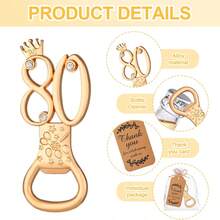 80 Year Old Bottle Opener Birthday Gift Party Gift Golden Theme Number 80 Keychain Bottle Opener - Multicolor - View 6