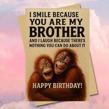 1pc "Loving Birthday Wishes For Brother Card" Greeting Card With Envelope - Orangutan Design - Centric Card For Birthday Occasions, Sending Tender Sibling Affection To Brother, Great For Siblings, Birthday Celebration Present - Multicolor - View 7