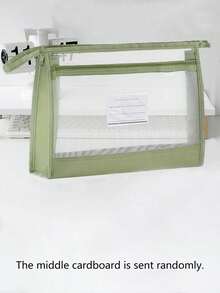 2026 New Hot Selling Dual Layer Subject Organizer Bag, A4 Transparent Mesh File Storage Bag With Zipper, Suitable For Elementary, Middle, And High School Students, Large Capacity For Textbooks, Notebooks, And Exam Papers, 4 Colors Available (Blue, Pink, Khaki, Green) - Multicolor - View 16