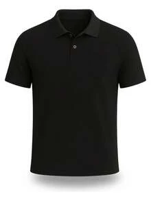 Men's Classic Pique Polo Shirt - Factory Price - Black - View 2