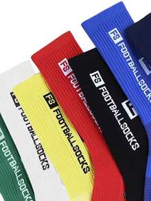 1/5 Pairs Kids Sports Socks, Football Socks, Non-Slip Socks, Knee-High Socks, Mid-Calf Socks, Compression Socks, Basketball Socks - Multicolor - View 3