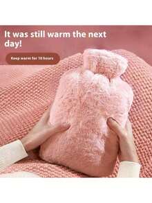 1 Pack Of 2000ml Premium Fluffy Hot Water Bottle For Pain Relief And Comfort - Ideal For Neck, Back, Shoulders, Legs And Menstrual Cramps (Due To Different Batches, Lines And Color May Vary. We Apologize For Any Inconvenience.) School Supplies - Multicolor - View 9