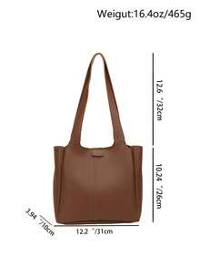 Brown Faux Leather Arm Tote Bag For Women – Stylish, Spacious & Elegant Arm - Carried Bag With Premium Leather - Like Material, Structured Design & Minimalist Stitching, Perfect For Work, Daily Commutes & Sophisticated Outings, Featuring Roomy Interior, Secure Closure & Timeless Aesthetic To Elevate Your Everyday Style With Sophisticated, Functional Elegance, Ideal For Fashion - Conscious Professionals & Modern Women To Organize Laptop, Documents, Essentials & Personal Items In High - End, Versatile Design That Blends Luxury Fashion And Practicality For Every Occasion, A Must - Have Wardrobe Staple To Add A Touch Of Class And Effortless Grace To Your Arm - Carried Collection, Crafted For Comfort And Style To Accompany You From Boardroom Meetings To Evening Socials With Seamless Sophistication - Multicolor - View 3