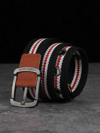 1 st herrspännesläderbälte, tjockt midjebälte med flera hål i kanvas, mångsidigt jeansbälte för studenter och ungdomar i koreansk stil för kvinnor