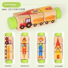 Khối xếp hình động vật bằng gỗ xoay dành cho trẻ em 1 tuổi Đồ chơi giáo dục sớm thú vị về động vật, trái cây, đồ chơi giải đố nhận thức nghề nghiệp, đồ chơi giáo dục sớm về đối tượng, đồ chơi giải đố nhận thức, đồ chơi để bàn tương tác dành cho cha mẹ và trẻ em, bài tập vận động tinh cho tay trẻ, phát triển trí thông minh - Nhiều màu - Xem 16