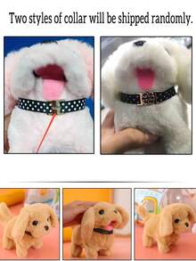 Pet Companion Battery Operated Toy Plush Puppy Pet Electronic Interactive Toy Walking Barking Wagging Tail Simulation Model Puppy Electronic Robot Dog Soft Fur Walking Running Animal Pet Gift Christmas And Halloween Gift - Multicolor - View 5
