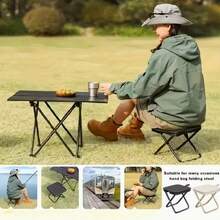 1 pieza Silla plegable portátil - Silla para exteriores ligera y resistente, asiento de tela duradera, diseño plegable compacto, adecuada para camping, picnic, viajes, equipo de camping, esencial para picnic, construcción resistente, entusiastas del picnic - Multicolor - Ver 1