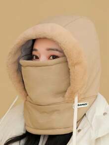 Winter Warm Ear Protection Trapper Hat For Women, Ski & Cycling Windproof Ski Mask Scarf Set