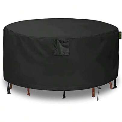 Round Patio Table Cover Patio Furniture Covers Round Outdoor Furniture Cover Waterproof UV Resistant Windproof Dustproof 94''D X 22''H