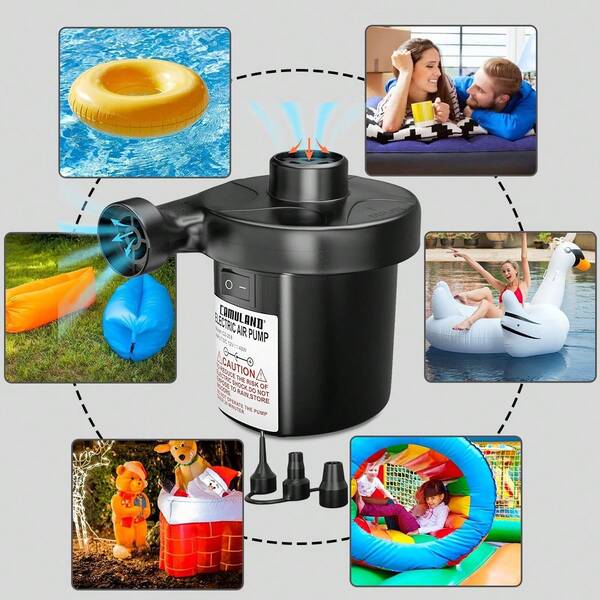 Bomba Elétrica Bivolt 127V/220V para Inflar e Esvaziar | Eficiente e Versátil para Infláveis, Colchões e Sacos de Roupa | Rápida Operação, Fácil de Usar - Ideal para Casa, Praia e Viagens