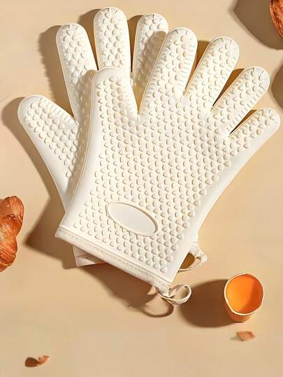 Hitzebeständige Silikon-Handschuhe, dick isolierte Ofenhandschuhe für Küche, Kochen, Backen