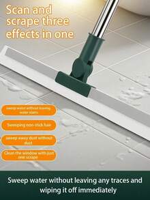 Multi Functional Silicone Scraper Broom, Used For Pet Hair Cleaning, Carpet/Hard Floor, Glass, Wall Scraping. It Is A Household And Commercial Multifunctional Cleaning Tool With A Retractable Stainless Steel Handle That Can Be Used While Standing. It Can Rotate The Head 180 ° And Is Very Suitable For Various Christmas Festivals - 1 - 查看 1