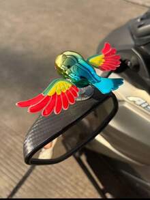 Giocattolo di uccello con ali mobili, divertente decorazione antistress e creativa per auto/moto, ornamento realistico di uccello senza batteria - Multicolore - Visualizzare 5