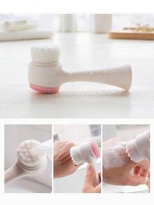 四件套面部刷具套装，含头带和腕带，柔软刷毛，面部清洁按摩工具套装 - 彩色 - 查看 2