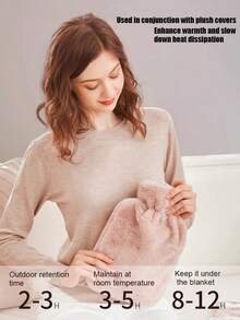 1pack 2000ml Premium Faux Fur Hot Water Bottle For Soothing Pain Relief And Comfort - Ideal For Neck, Back, Shoulder, Legs, And Menstrual Cramps (Due To Different Batches, The Lines And Color May Vary. We Apologize For Any Inconvenience Caused) - Multicolor - View 11