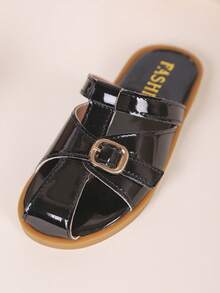 一双女童凉鞋，新款蝴蝶结公主鞋，松紧带设计，软底休闲女童沙滩鞋，适合夏季穿着。 - 黑色 - 查看 8