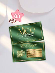 1pc Customized Champagne Gold Business Card Template, Luxury Card, Makeup Artist Card, DIY Canva Card, Eyelash Extension Branding, Elegant Design, Customizable Photo & Info Gold Social Card, Double-Sided Printing, Personalized QR Code, Personalized Gift, Customized Christmas Gift, Customized Accessories, Christmas - Multicolor - View 12