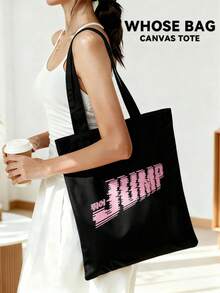 Kpop偶像JENNIE“DEADLINE”世界巡回演唱会手提包，新专辑“Jump”“BLINK”粉丝周边，粉丝手提袋，可重复使用购物袋，可折叠大容量休闲杂货袋，适合日常通勤和购物 - 彩色 - 查看 3