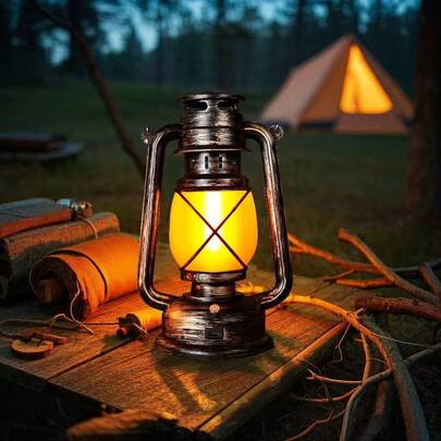 1 قطعة مصباح كيروسين قديم، ديكور منزلي، ديكور حفلات، ديكور خارجي، مصباح كيروسين جو، قابل للتعليق أو للحمل