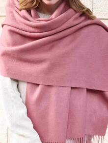 Thick Long Shawl/Blanket, 280g - Rusty Rose - View 4