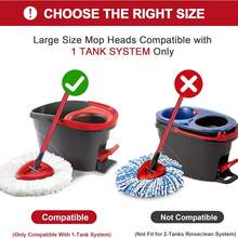 Mop Replacement Heads For O-Ceda Mop Replace Head EasyWrin Spin Mop Heads Replacements, Microfiber Spin Mop Refills, Easy Cleaning Mop Head Replacement (White-3 Mop Heads) - 白色 - 查看 5
