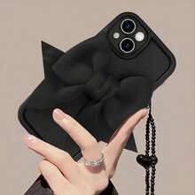 3pcs Customized Letter Name Mobile Phone Case Set: Butterfly Mobile Phone Case + Mobile Phone Case + Anti-Fall Bracelet Protective Case Suitable Compatible With Apple 17 16 15 14 13 12 11 Pro Max Plus - Black - View 6