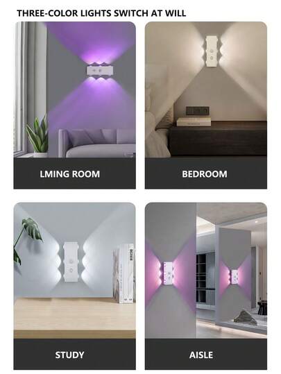 1pc LED Wand Verlichting Motion Sensor, Up Down Illumination, Multi Source Lamp, Slimme Sensor Night Light, Cabinet/Staircase/Corridor Available In RGB s, Kitchen, Bedroom, Balcony, Yard, Street, Garden, Porch, Room, Living Corridor, Staircase, Attic, Shop view 8