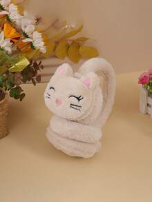Plush Warm Earmuffs For Autumn And Winter, Cute Plush Cartoon Cat Earmuffs, Protect Ears From The Cold